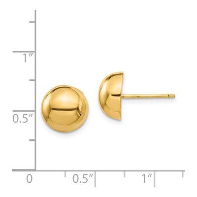 14K Yellow Gold Half Ball Button Stud Earrings – view 4