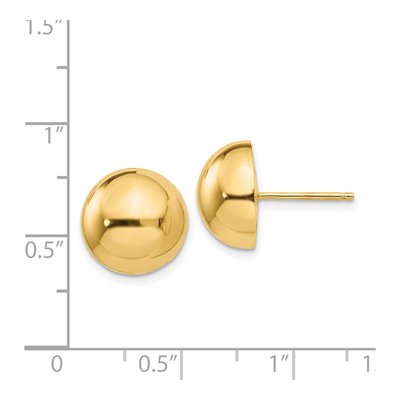 14K Yellow Gold Half Ball Button Stud Earrings – view 5