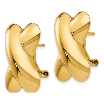 14K Yellow Gold Button Stud Earrings – view 2