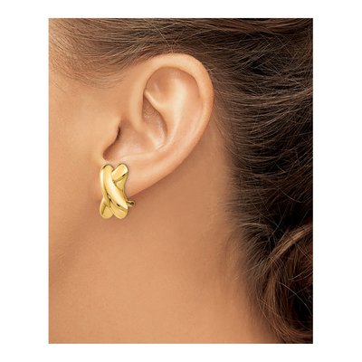 14K Yellow Gold Omega Back Stud Earrings – view 3