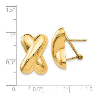 14K Yellow Gold Omega Back Stud Earrings – view 4