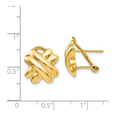 14K Yellow Gold Omega Back Stud Earrings – view 5
