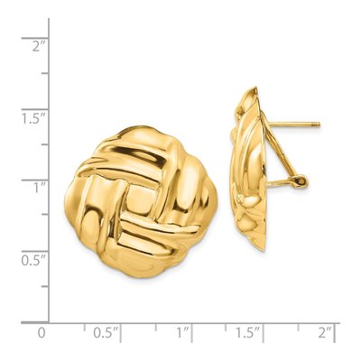 14K Yellow Gold Fancy Omega Back Stud Earrings – view 5