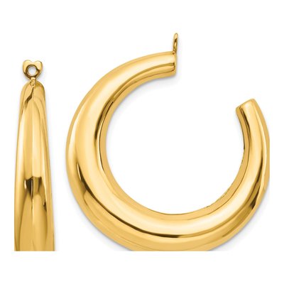 14K Yellow Gold Hollow Tapered Earring Jackets