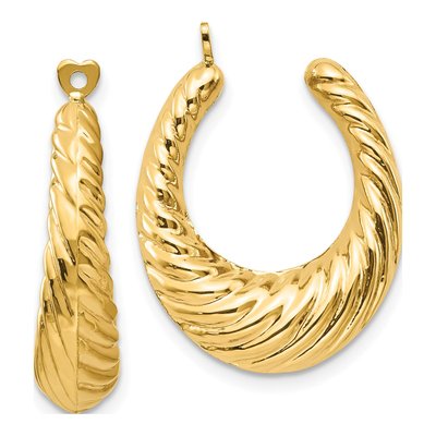 14K Yellow Gold Twisted Earring Jackets
