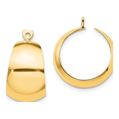 14K Yellow Gold 20mm Tapered Hoop Earrings
