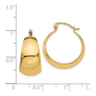 14K Yellow Gold 23mm Tapered Hoop Earrings – view 5