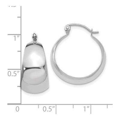 14K White Gold 23mm Tapered Hoop Earrings – view 4