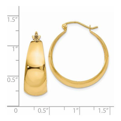 14K Yellow Gold 28mm Tapered Hoop Earrings – view 5