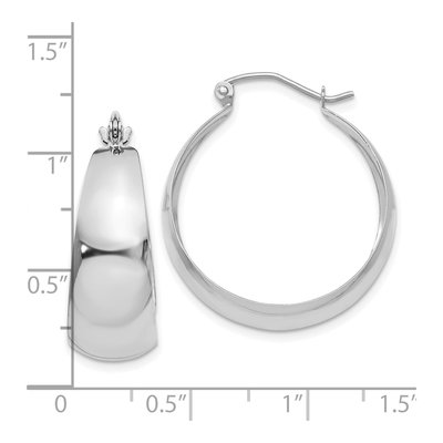 14K White Gold 28mm Tapered Hoop Earrings – view 4