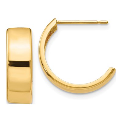 14K Yellow Gold 16mm Hoop Earrings