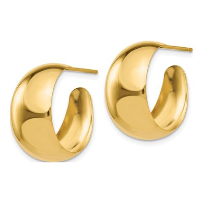 14K Yellow Gold 19mm Small Hoop Earrings – view 3
