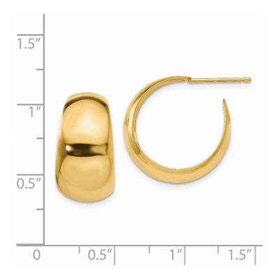14K Yellow Gold 19mm Small Hoop Earrings – view 4