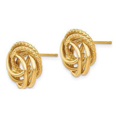 14K Yellow Gold Love Knot Stud Earrings – view 2