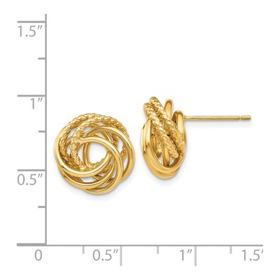 14K Yellow Gold Love Knot Stud Earrings – view 4