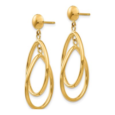 14K Yellow Gold Teardrop Dangle Earrings – view 3