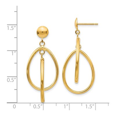 14K Yellow Gold Teardrop Dangle Earrings – view 6