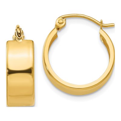 14K Yellow Gold 17mm Hoop Earrings