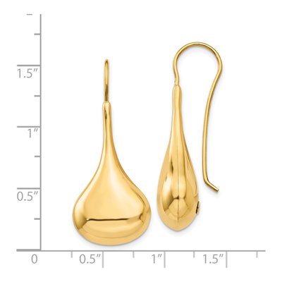 14K Yellow Gold Abstract Wire Dangle Earrings – view 5