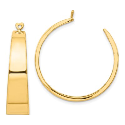 14K Yellow Gold 30mm Tapered Hoop Earrings