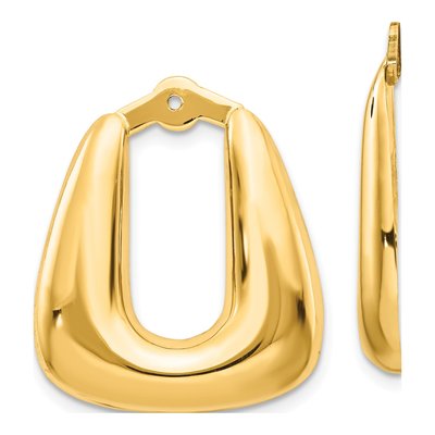 14K Yellow Gold Square Earring Jackets