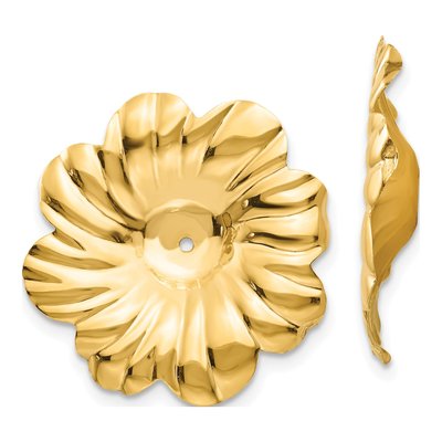 14K Yellow Gold Floral Earring Jackets