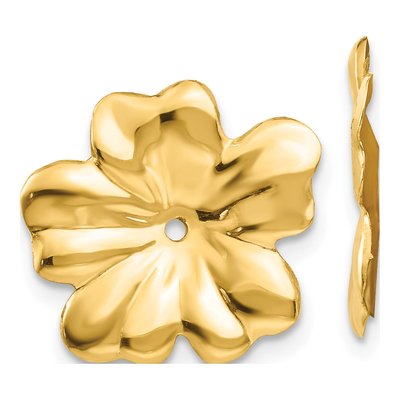 14K Yellow Gold Floral Earring Jackets