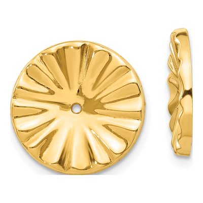 14K Yellow Gold Sunburst Earring Jackets