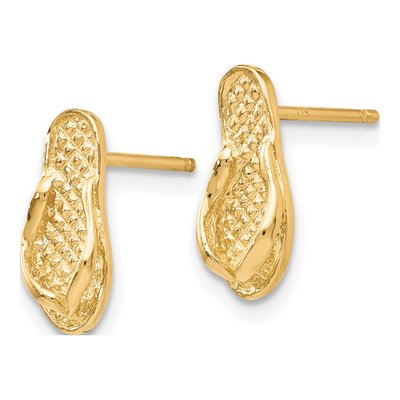 14K Yellow Gold Flip-Flop Dangle Earrings – view 3