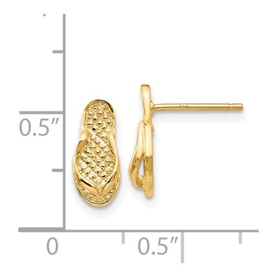14K Yellow Gold Flip-Flop Dangle Earrings – view 5