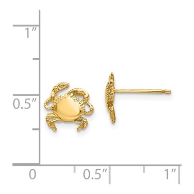14K Yellow Gold Crab Stud Earrings – view 5
