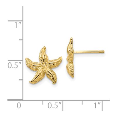14K Yellow Gold Starfish Stud Earrings – view 5