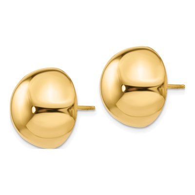 14K Yellow Gold Half Ball Stud Earrings – view 3