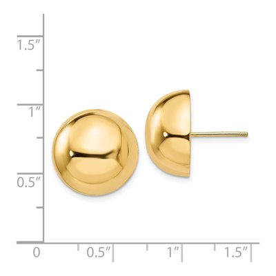 14K Yellow Gold Half Ball Stud Earrings – view 5
