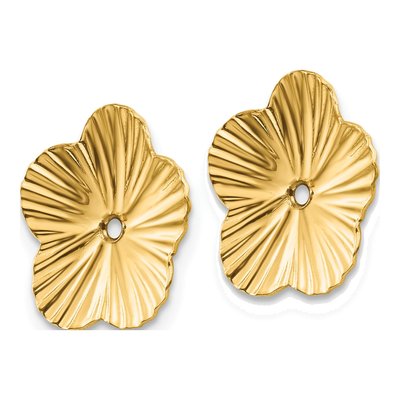 14K Yellow Gold Floral Earring Jackets – view 4