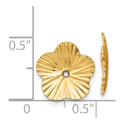 14K Yellow Gold Floral Earring Jackets – view 5