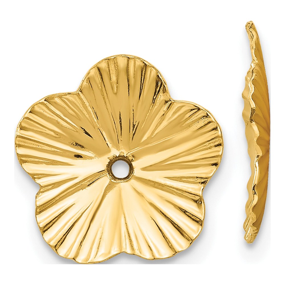 14K Yellow Gold Floral Earring Jackets