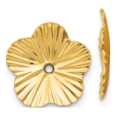 14K Yellow Gold Floral Earring Jackets