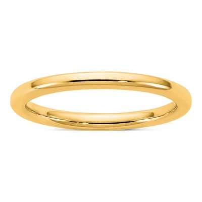 14K Yellow Gold 2mm Domed Comfort-Fit Wedding Band