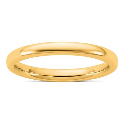 14K Yellow Gold 2.5mm Domed Comfort-Fit Wedding Band