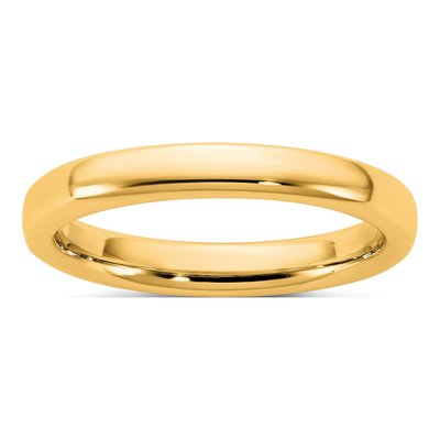 14K Yellow Gold 3mm Domed Comfort-Fit Wedding Band