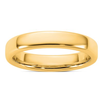 14K Yellow Gold 4mm Domed Comfort-Fit Wedding Band