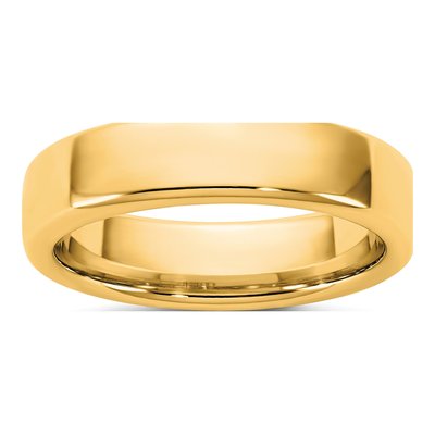 14K Yellow Gold 5mm Domed Comfort-Fit Wedding Band