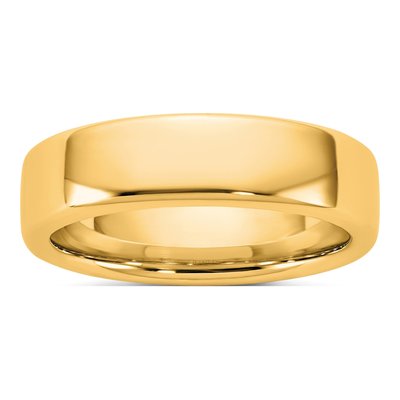 14K Yellow Gold 5.5mm Domed Comfort-Fit Wedding Band