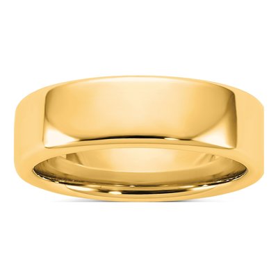 14K Yellow Gold 6mm Domed Comfort-Fit Wedding Band