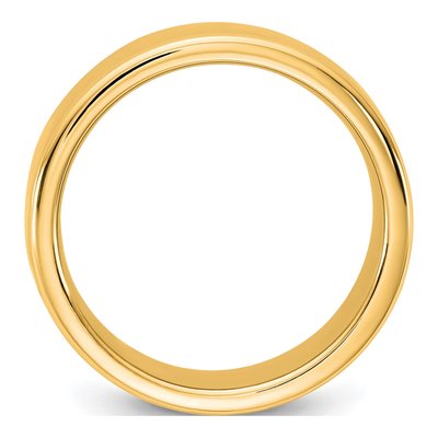 14K Yellow Gold 7mm Domed Comfort-Fit Wedding Band – view 2
