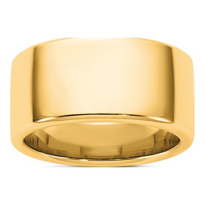 14K Yellow Gold 10mm Domed Sz Comfort-Fit Wedding Band