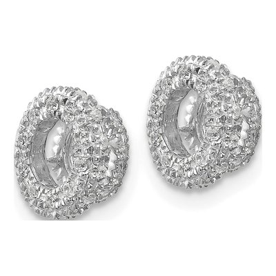 14K White Gold 1/5 ct tw Diamond Circle Earring Jackets – view 3