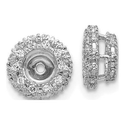 14K White Gold 1/5 ct tw Diamond Circle Earring Jackets