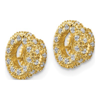 14K Yellow Gold 1/5 ct tw Diamond Circle Earring Jackets – view 2